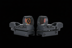 LockTactic 4 Reticle Red Dot Sight - Front View with Orange Reticle Display