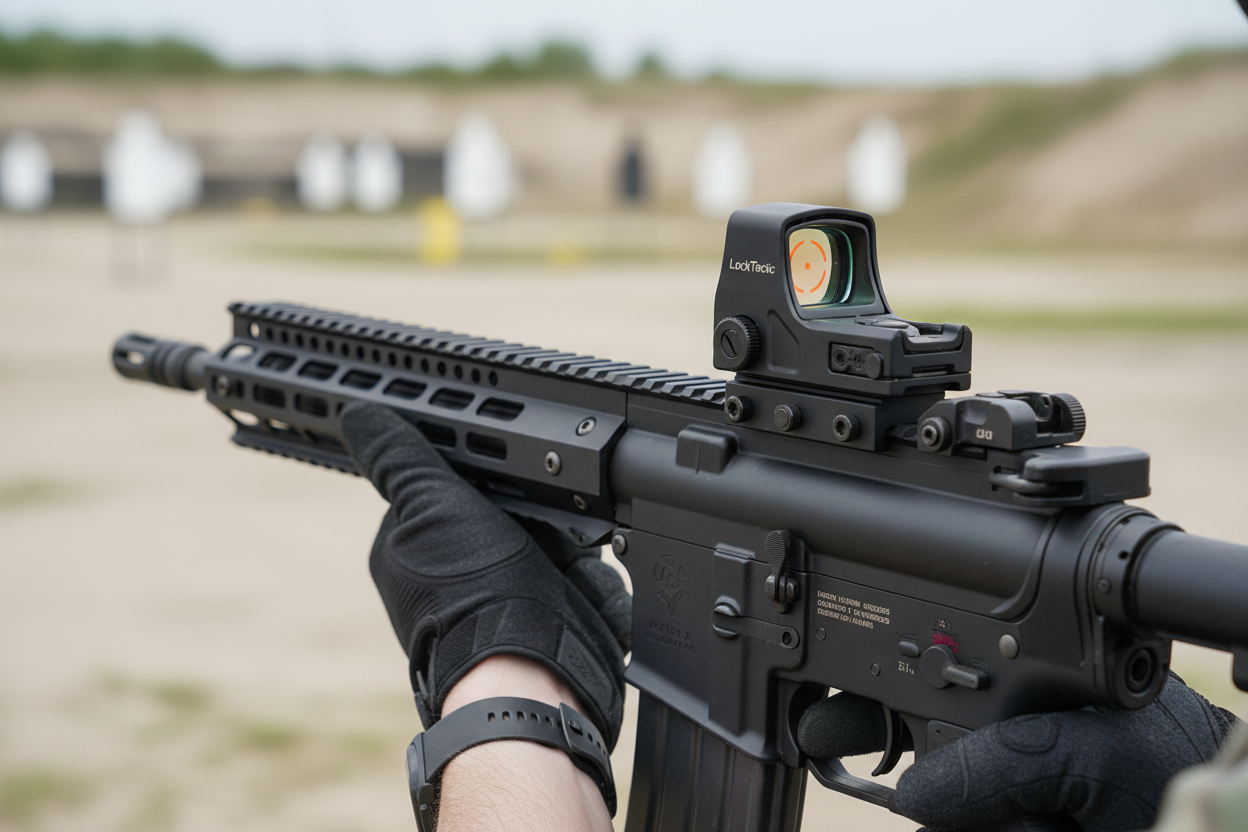 LockTactic RMR Red Dot Sight in Action - Precision Targeting at Outdoor Range