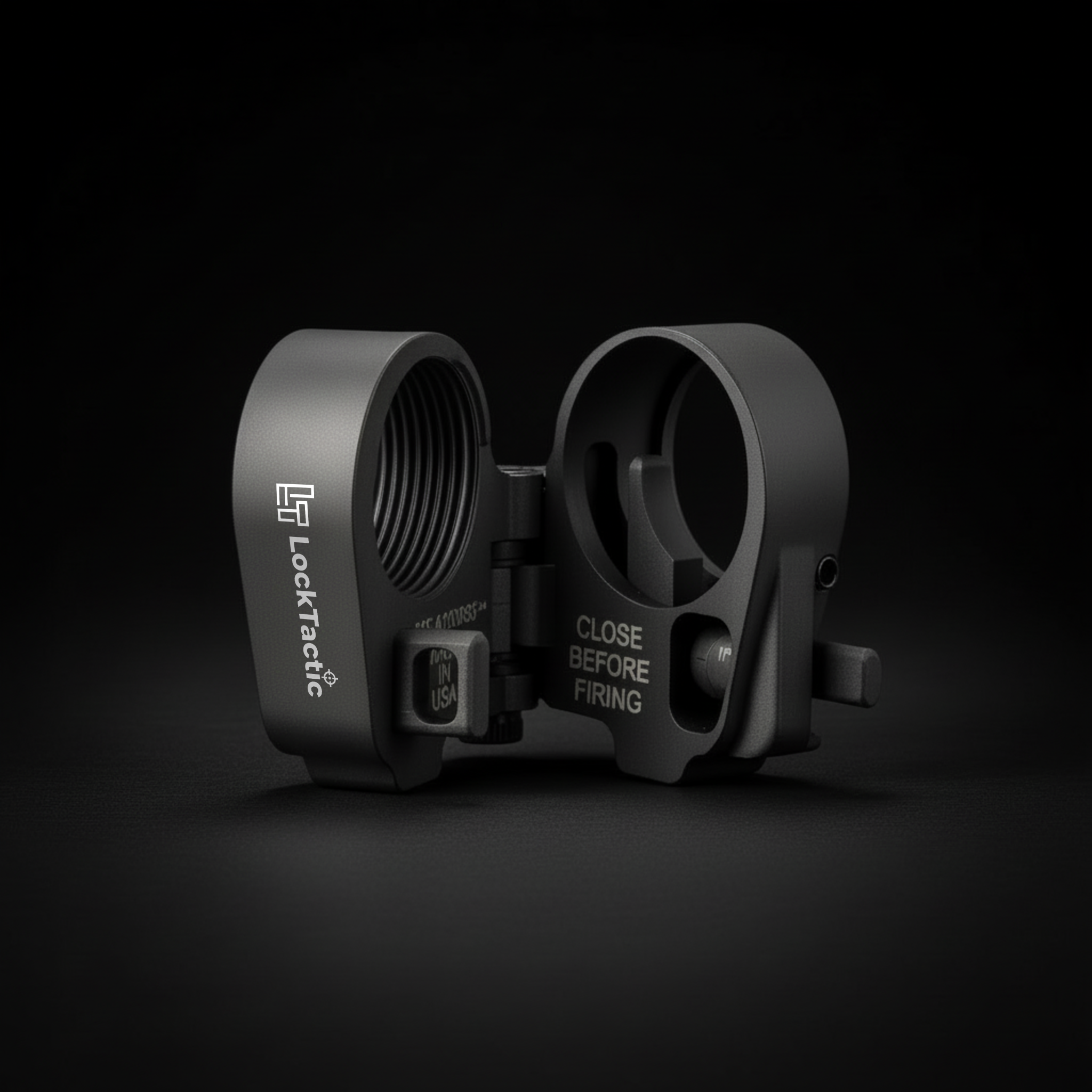 One-Button Release Folding Mechanism - Tactical Stock Adapter Detail