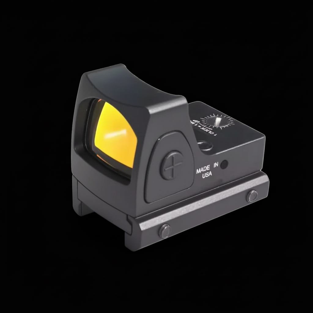 LockTactic RMR Red Dot Sight - Front View with Yellow Reticle Display